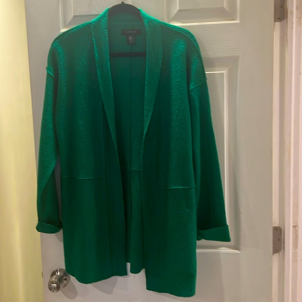 TAHARI Green Cardigan with Pockets - Picture 1 of 8